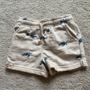 Carter's Cream Shorts with Blue Turtle Print